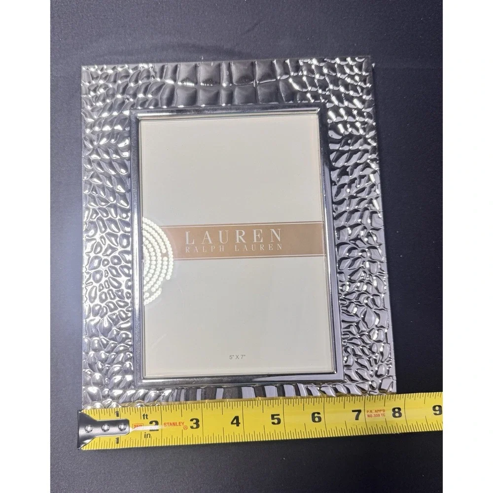 Lauren Ralph Lauren Crocodile 8 x 10 for 5 x 7 Pic Nickel Plated  Picture Frame